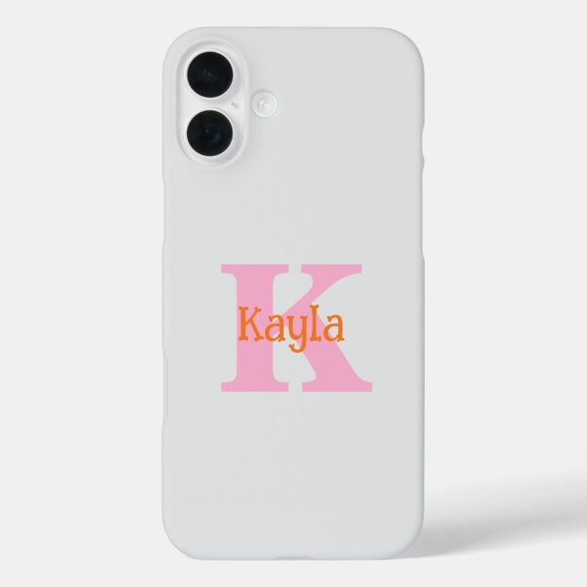 Pink Orange Light Grey Grey Custom Colour Cool Case-Mate iPhone Case (Back)