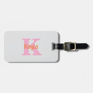 Pink Orange Light Grey Grey Custom Colour Cool Luggage Tag