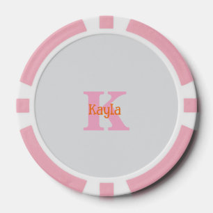 Pink Orange Light Grey Grey Custom Colour Gift Poker Chips