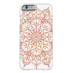 Pink & Orange Mandala on White Glam Beauty Barely There iPhone 6 Case