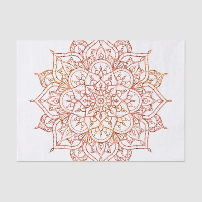Pink & Orange Mandala on White Glam Tissue Paper (Front)