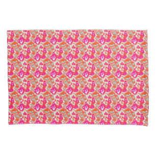 Pink Orange Mix Abstract Marble Modern Pattern Pillowcase