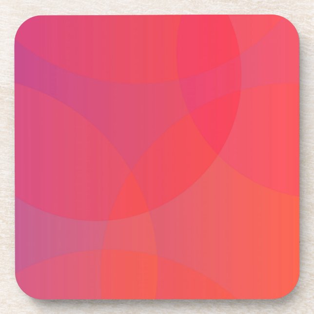 Pink, orange, modern, simple, cool, trendy art coaster (Front)