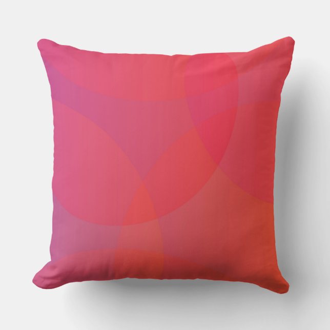 Pink, orange, modern, simple, cool, trendy art cushion (Front)