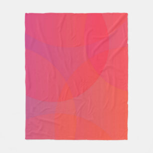 Pink, orange, modern, simple, cool, trendy art fleece blanket