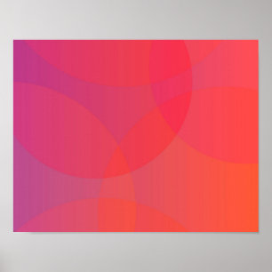 Pink, orange, modern, simple, cool, trendy art poster