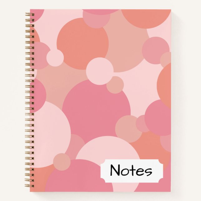 Pink-orange molecules Spiral Notebook (Front)