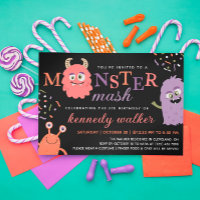 Pink Orange Monster Mash Halloween Party