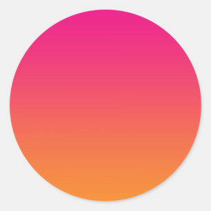 Pink & Orange Ombre Classic Round Sticker