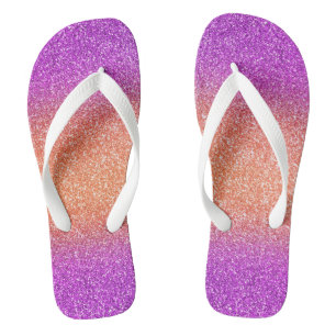 Pink-Orange Ombre Glitters, Pair of Thongs