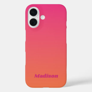 Pink Orange Ombre Gradient Fade Personalised iPhone 16 Case