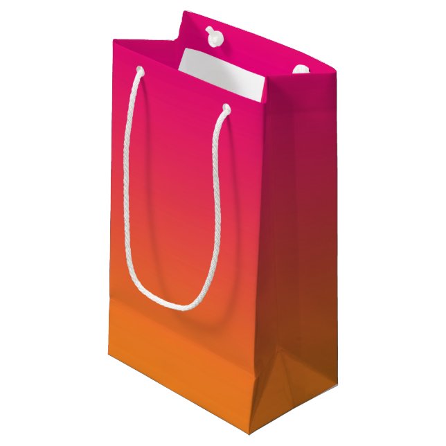 Pink & Orange Ombre Small Gift Bag (Front Angled)
