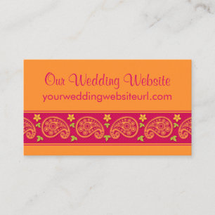 Pink Orange Paisley Floral Wedding Website Insert