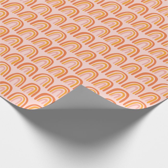 Pink Orange Pattern Rainbow Gift Wrapping Paper (Corner)