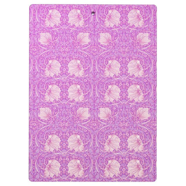 Pink orange,pimpernel,William Morris, pattern reva Clipboard (Back)