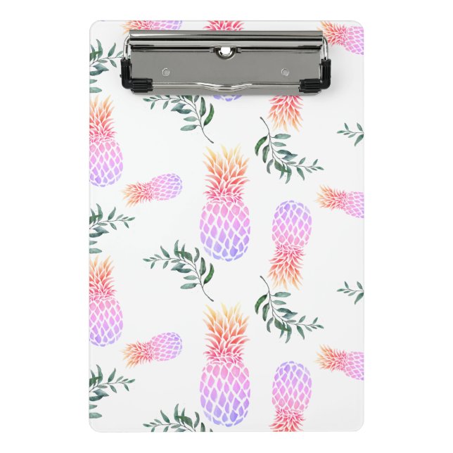 PINK & ORANGE PINEAPPLE MINI CLIPBOARD (Front)