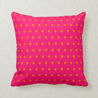 Pink Orange Polka Dot Pattern Cushion