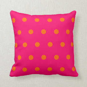 Pink Orange Polka Dots Cushion