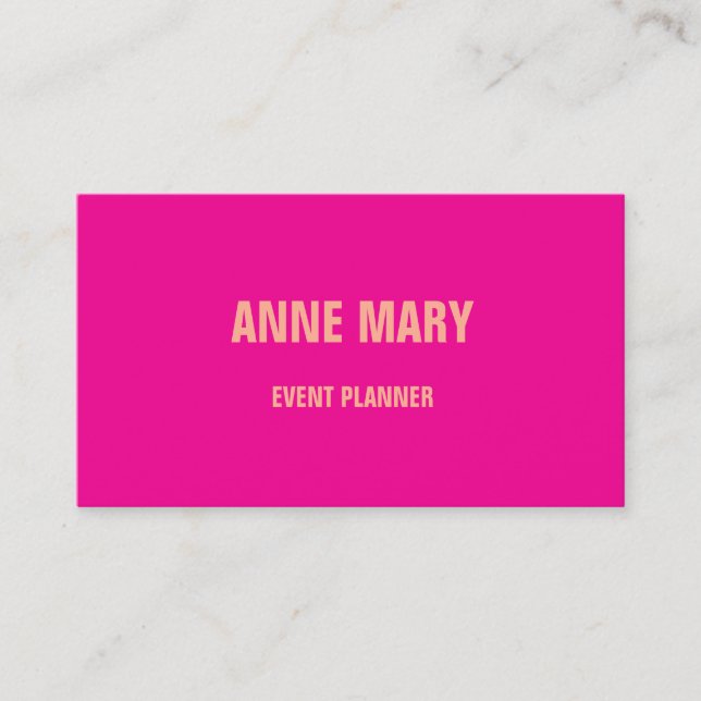 Pink Orange Professional Modern Bright Colourful Business Card (Front)