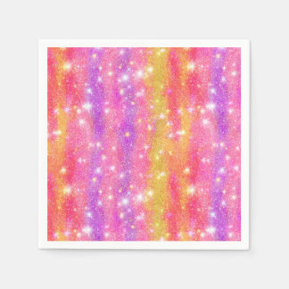Pink Orange Purple Glitter Sparkle Pattern Napkin