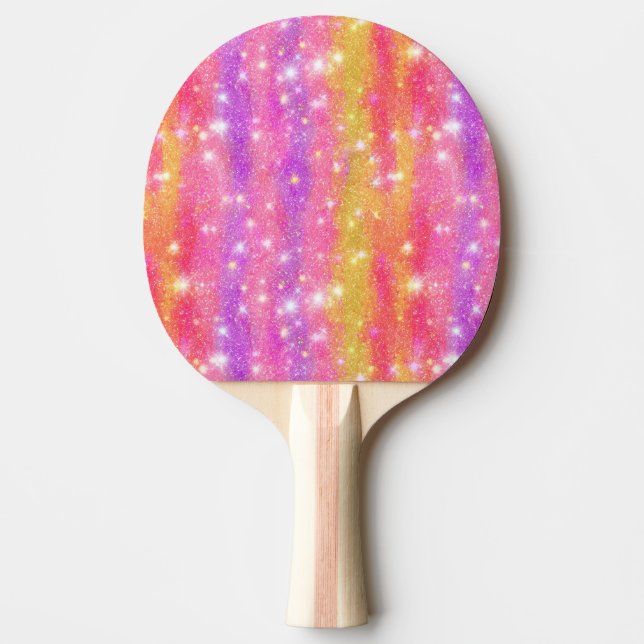 Pink Orange Purple Glitter Sparkle Pattern Ping Pong Paddle (Front)