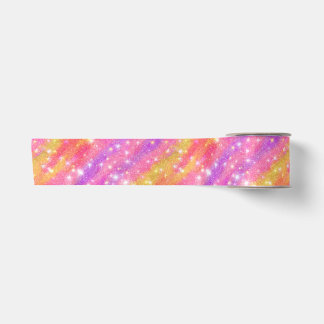 Pink Orange Purple Glitter Sparkle Pattern Satin Ribbon
