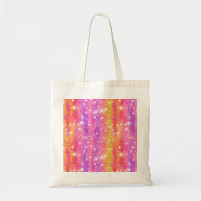 Pink Orange Purple Glitter Sparkle Pattern Tote Bag (Front)