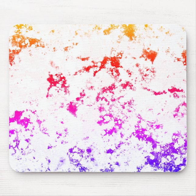 Pink Orange Purple Marble Paint Splash Abstract Mouse Pad (Front)