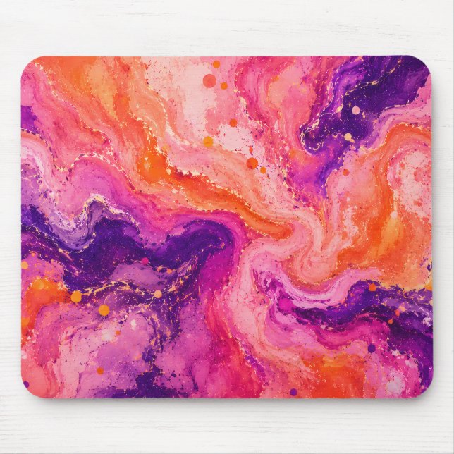 Pink Orange Purple Marble Pattern Mouse Pad (Front)