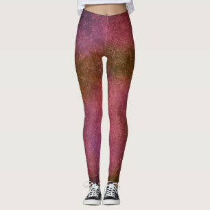 Pink Orange Purple Sparkle Sky Galaxy Leggings
