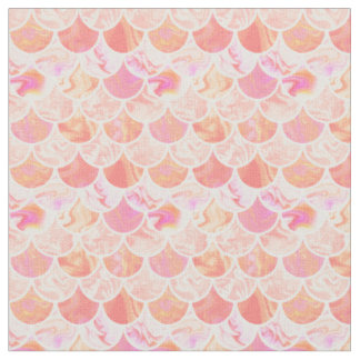 Pink orange scales fabric