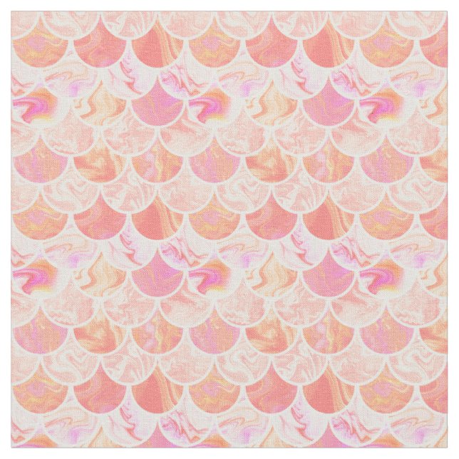 Pink orange scales fabric (Close Up)