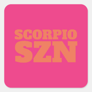 Pink Orange Scorpio SZN Cool Square Sticker