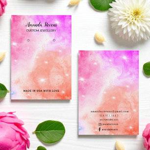 Pink Orange Sparkle Chic Earring Display Business Card