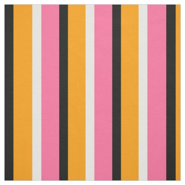 Pink Orange Stripes Pattern Design Fabric (Swatch)