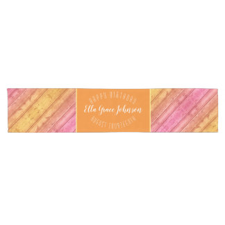 Pink Orange  Sunrise Ombre Table Runner