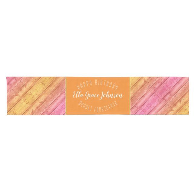 Pink Orange  Sunrise Ombre Table Runner (Horizontal)