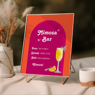 Pink & Orange Sunset Retro Mimosa Bar Poster