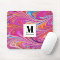 Pink Orange Swirls Groovy Design