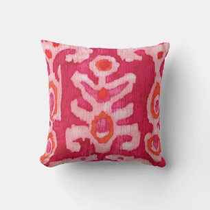 Pink & Orange Tribal Ikat Cushion
