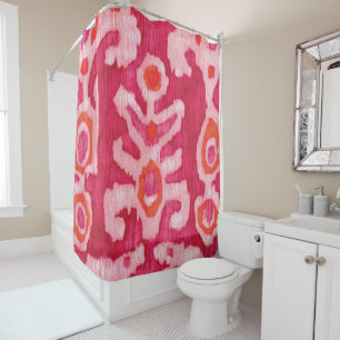 Pink & Orange Tribal Ikat Shower Curtain