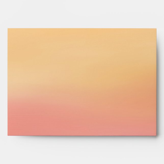 Pink Orange Tropical Beach Sunset Watercolor Envelope (Front)
