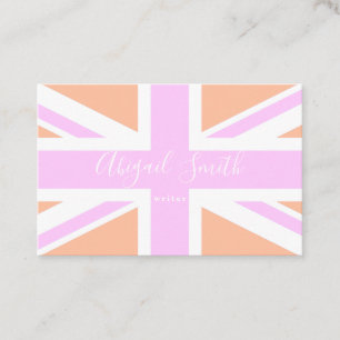 Pink & Orange United Kingdom Flag / Union Jack Business Card