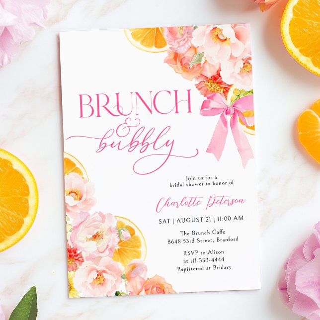 Pink & Orange Vibrant Floral Bridal Shower Invitation (Creator Uploaded)