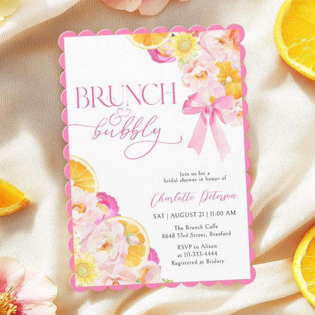 Pink & Orange Vibrant Floral Bridal Shower Invitation (Creator Uploaded)