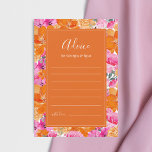 Pink & Orange Vibrant Summer Garden Wedding Advice Card<br><div class="desc">These pretty,  vibrant floral advice cards would make a wonderful addition to your wedding supplies! Easily customise the text by clicking on the "personalise" option.</div>