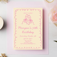Pink Orange Whimsical Champagne Birthday Party