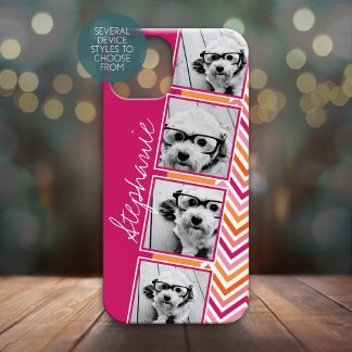 Pink Orange White Instagram Photo Collage iPhone 13 Mini Case