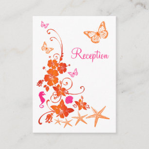 Pink, Orange, White Tropical Beach Enclosure Card