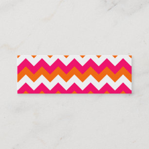 Pink Orange White Zigzag Mini Business Card